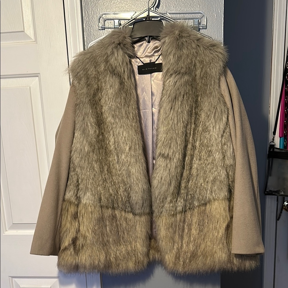Elie Tahari Faux Fur Coat